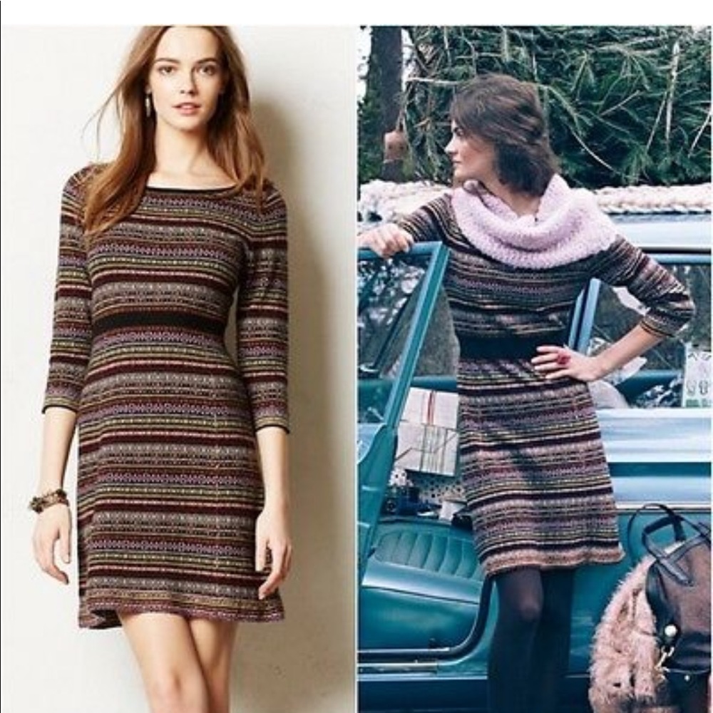 Anthropologie Sparrow Fair Isle Sweater Dress